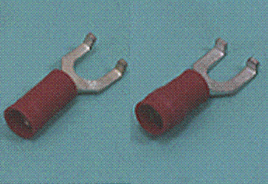 Spade tongue terminal (B-type Vinyl-insulated (funnel-entry))