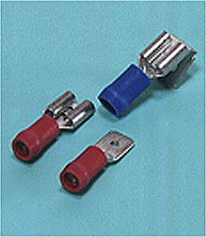 Quick disconnect terminal (Male, Female, Piggyback/ Vinyl-insulated with copper sleeve)