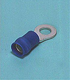 Ring tongue terminal (R-type, Vinyl-insulated with copper sleeve) (flared)